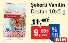 DESTAN ŞEKERLİ VANİLİN 10X5 G DESTAN ŞEKERLİ VANİLİN 10X5 G